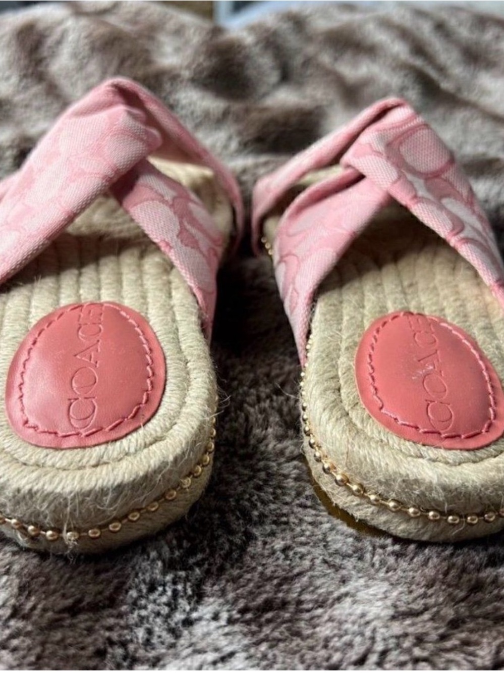 Coach Charli Espadrille Slide Sandals with Jacquard Straps 5.5 NWOT - Picture 4 of 8